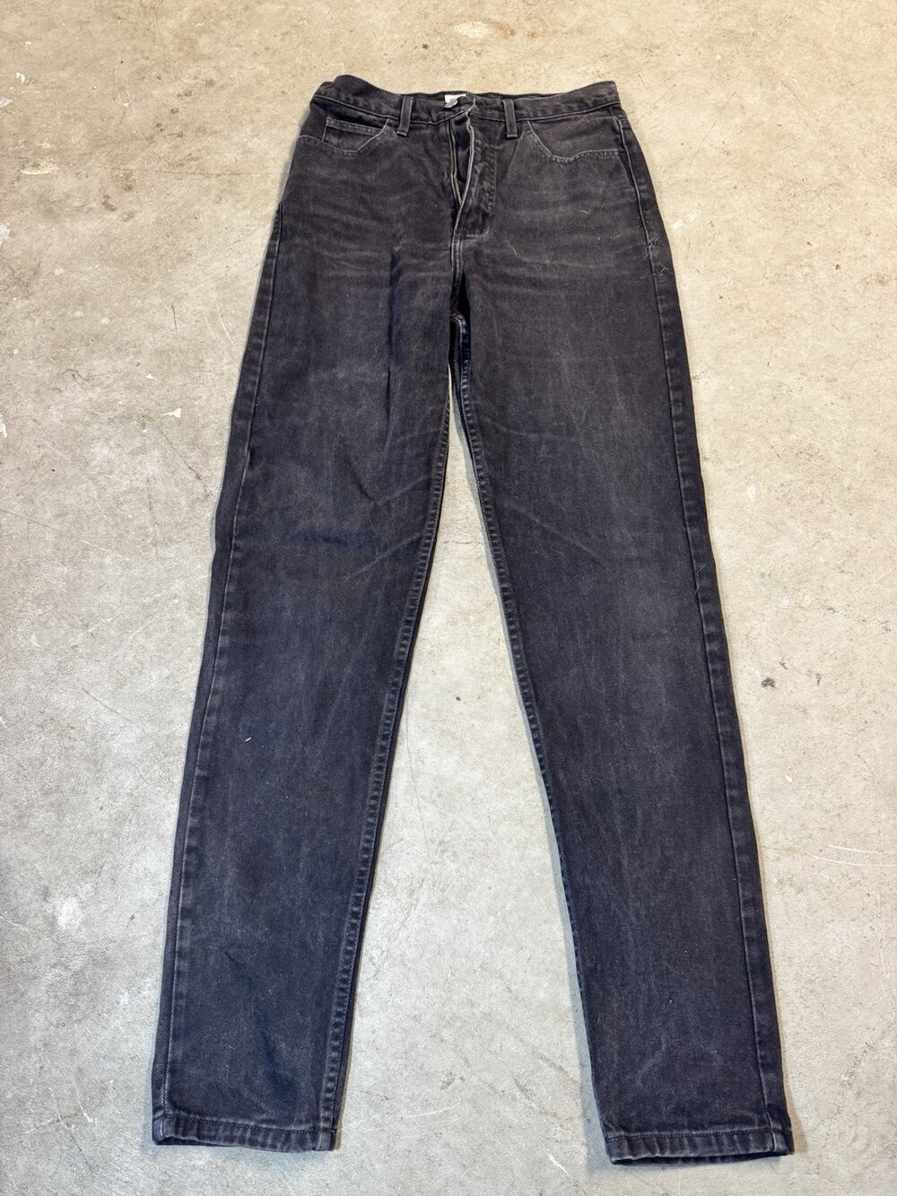 Vintage Guess Made in USA High Waisted Straight Leg Jeans Size 31 Faded Black